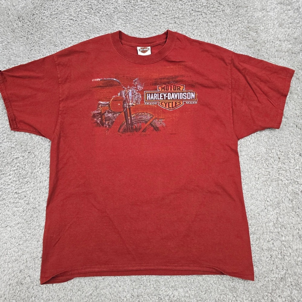 Harley-Davidson‎ Men’s T-Shirt Motorcycle Graphic Red Size XL Biker Casual